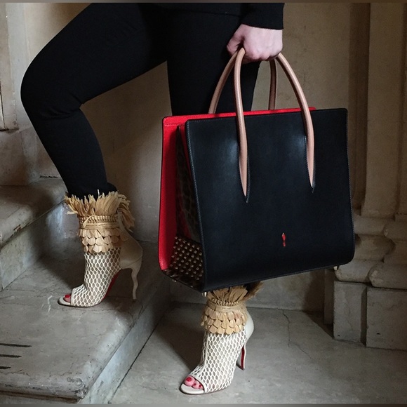 NWT Rare Paloma Bag, Medium Black Leopard Spiked Calfskin, Christian Louboutin - Picture 4 of 16
